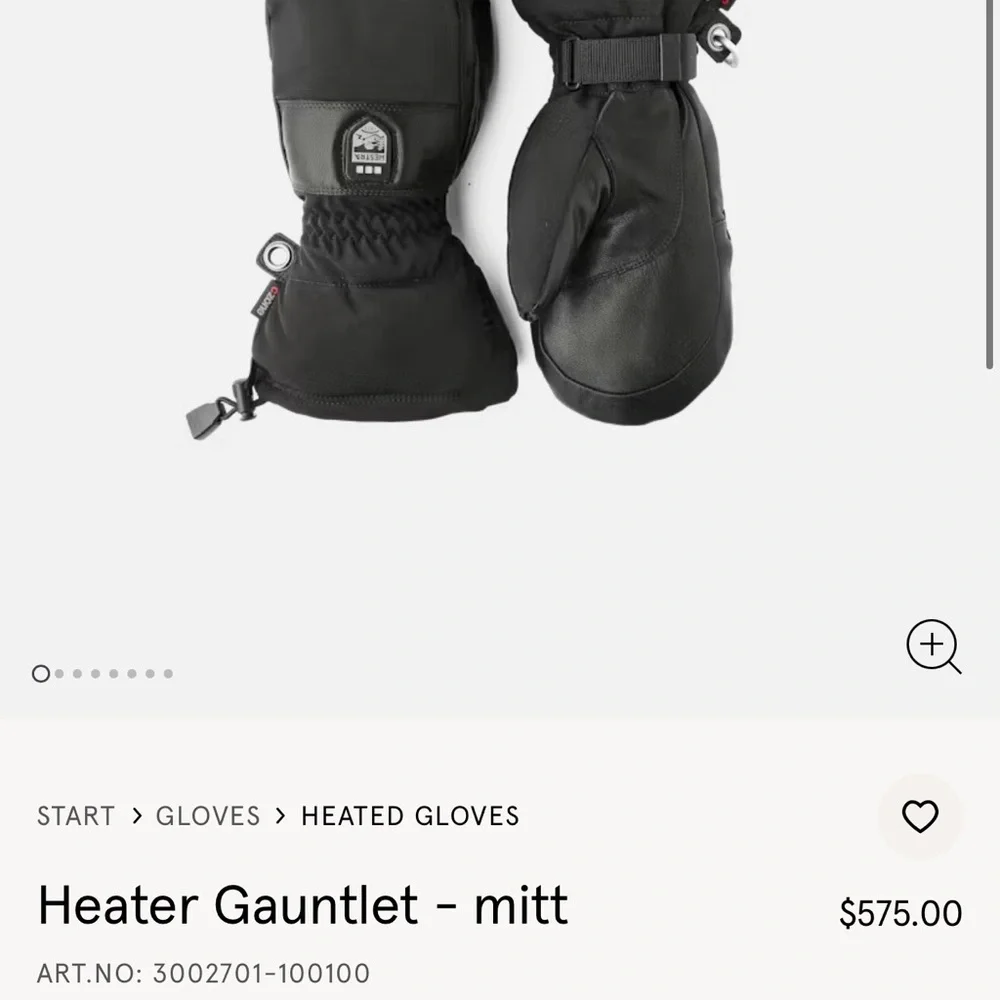 Hestra heated gloves gauntlet mitt warm ski skiing snowboarding leather